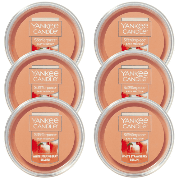 Yankee Candle White Strawberry Bellini Scenterpiece Easy MeltCup (Pack of 6)
