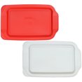 thumbnail image 1 of Pyrex Replacement Lid 233-PC (1) Red & (1) White Plastic Rectangle Cover for Pyrex 233 Dish (Sold Separately), 1 of 3