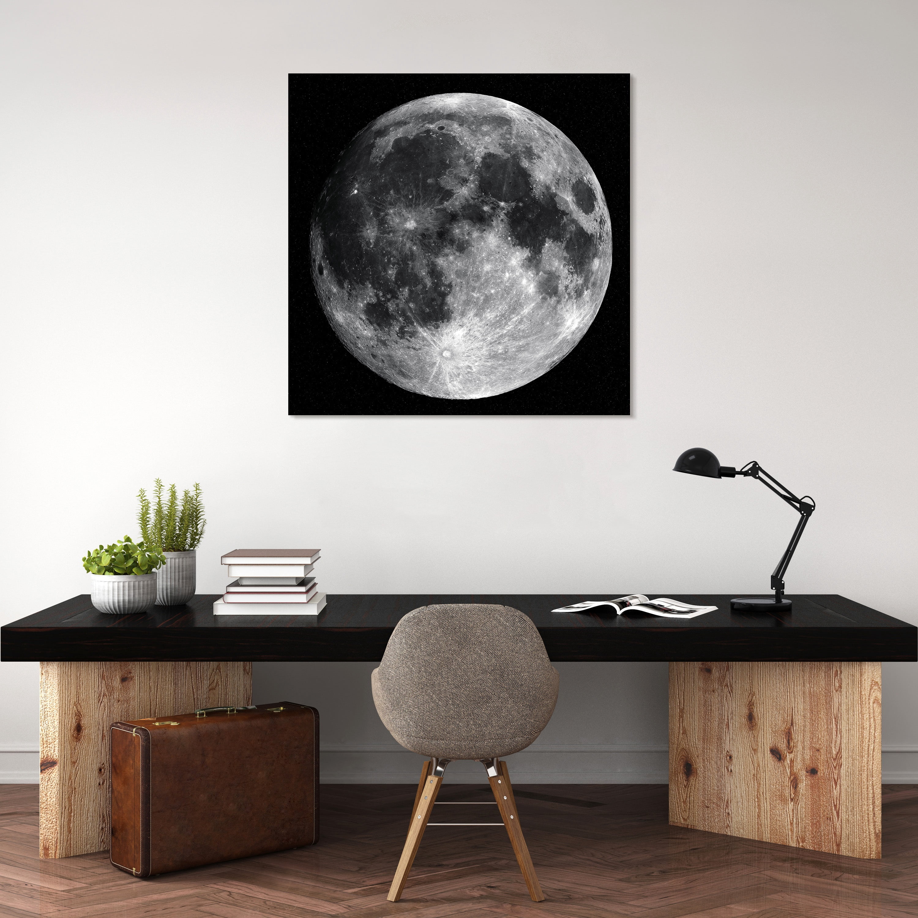 Empire Art Direct Full Moon Frameless Free Floating Tempered Glass Panel Graphic Wall Art, 40" x 40" x 0.2", Ready to Hang