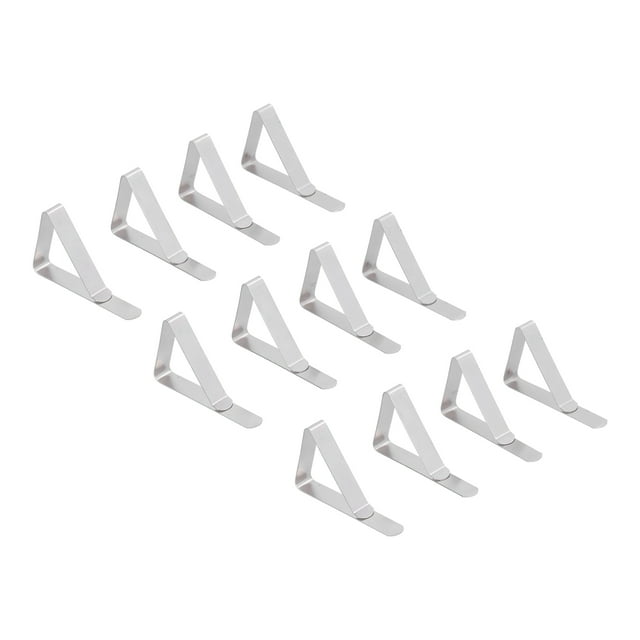 Pinces de Table de Pique-Nique, 12 Pcs Pinces à Nappe en Acier Inoxydable Pinces à Nappe de Camping Éprouvées