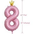 thumbnail image 2 of czcpp-Number 8 Ballons - Grands, 40 Pouces /8 18 80 Ballons d'Anniversaire Roses pour Filles Femmes / Ballons de Fête pour Enfants Géants / Décorations pour 8e Anniversaire / Ballons Numéro 8 pour Anniversaires de Filles, 2 of 4