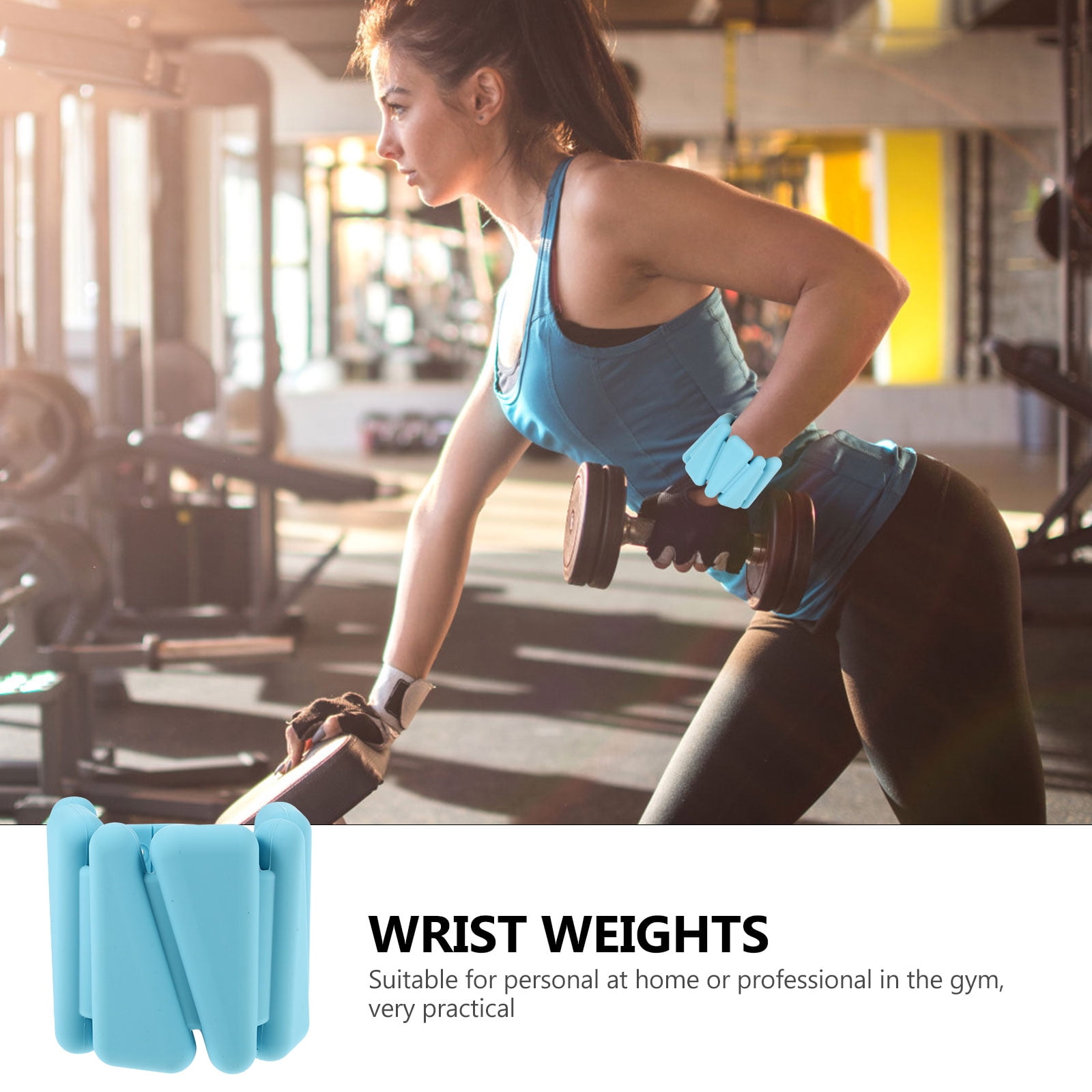 ETHZZLE 1Pair Blue Silicone Wristband Weights for Home Workouts Running Core Training