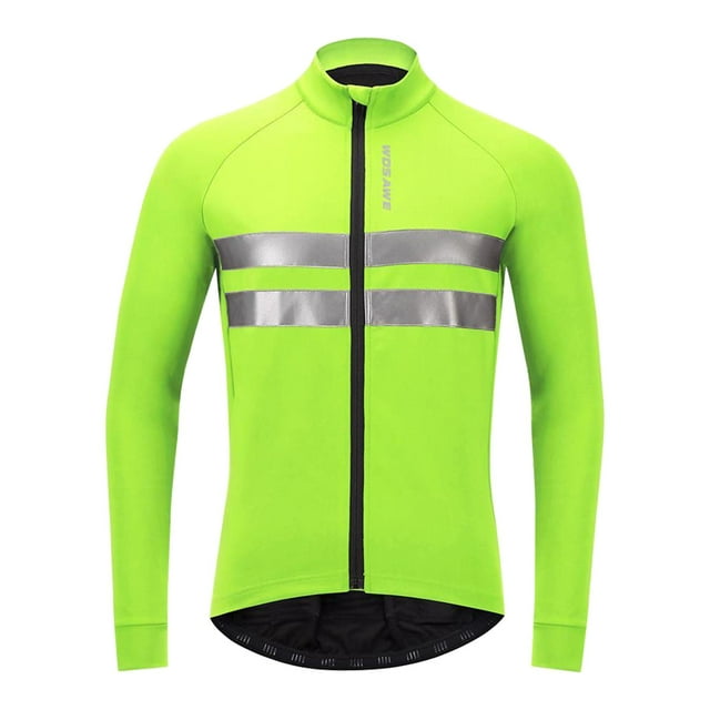 S SERENABLE Cycling Bike Jackets Winter Thermal Running Reflective Coat Windproof Breathable Green M