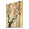 thumbnail image 2 of Designart 'Red Spring Flowers On Tree Branches' Traditional Print on Natural Pine Wood, 2 of 5