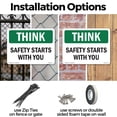 thumbnail image 3 of Safety Starts With You OSHA Think Rigid Plastic Sign 18 Inch x 12 Inch - 10 Pack, 3 of 8