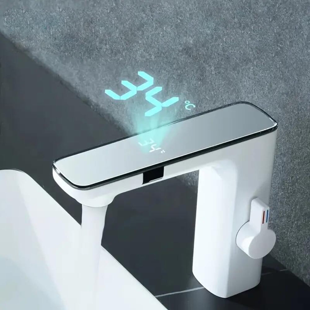 Touchless Bathroom Sink Faucet Automatic Motion Sensor Vanity Faucet Single Hole White&Chrome