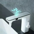 thumbnail image 2 of Touchless Bathroom Sink Faucet Automatic Motion Sensor Vanity Faucet Single Hole White&Chrome, 2 of 13
