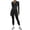 Black, variant on Telankuip Womens Two Piece Workout Outfits Long Sleeve Full Zip up Lightweight Athletic Jacket with Thumb Holes Matching Stretchy Seamless Leggings Fashion Solid Color Gym Sets Pink XL
