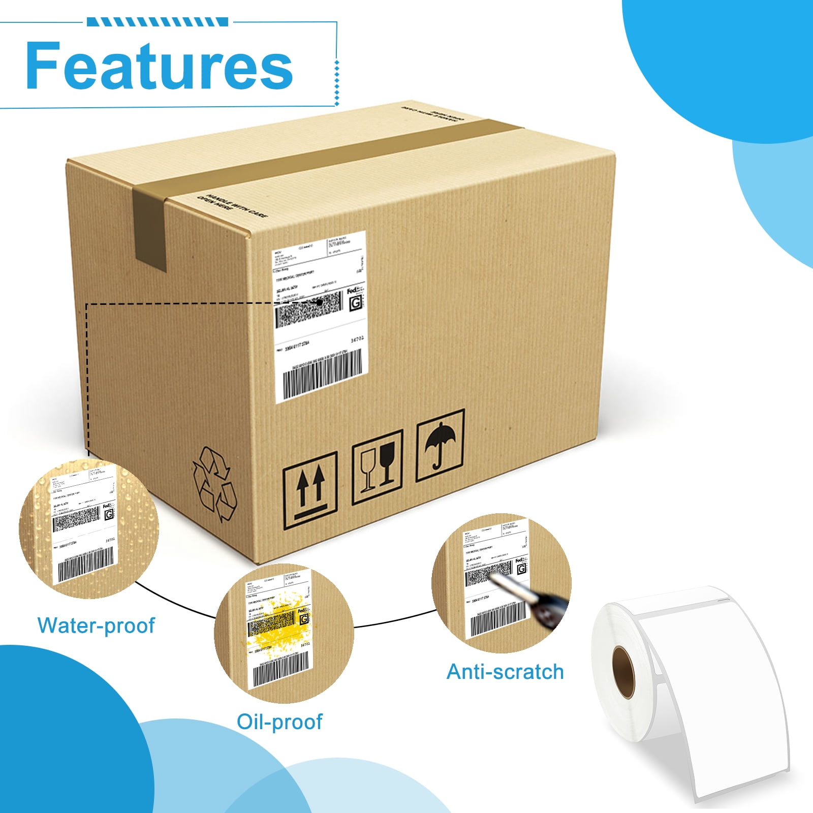 NineLeaf 10 Rolls Compatible for DYMO 30256 2-5/16 in x 4 in Shipping Address Barcode Labels, 300 Labels Per Roll