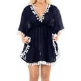 thumbnail image 6 of HAPPY BAY Women's Beachwear Loose Swimsuit Coverups for Women Summer Swim Beach Dress Cover ups for Swimwear Women Bathing Suit L-XL Navy, Solid, 6 of 6