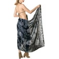 thumbnail image 4 of HAPPY BAY Women's Beachwear Summer Bikini Wraps Beach Wrap Swimwear Coverups Sarong Swim Cover up Skirt Bathing suit Swimsuit Pareo for Women One Size Floral, Black, 4 of 6