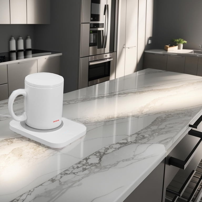 Aiwa 2-in-1 Smart Coffee Mug Warmer and 15W Wireless Phone Charger