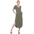thumbnail image 1 of White Mark Women's Short Sleeve V-neck Maxi Dress, 1 of 6