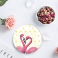 thumbnail image 3 of FMSHPON Pink Flamingos Set of 4 Round Coaster for Drinks, Absorbent Ceramic Stone Coasters Cup Mat with Cork Base for Home Kitchen Room Coffee Table Bar Decor, 3 of 5