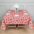 thumbnail image 3 of Red Strawberry Plants Fruit Pink Pattern Square Tablecloth,Waterproof Square Table Cover,Wipeable Spillproof Washable Table Cover for Home Kitchen Party Decor 42"X42"(107x107cm), 3 of 6
