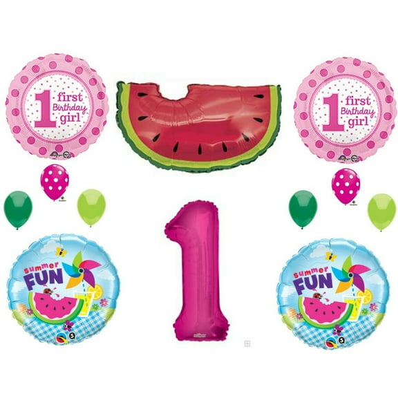 Watermelon First 1st Birthday Party Balloons Decoration Supplies One in a Melon