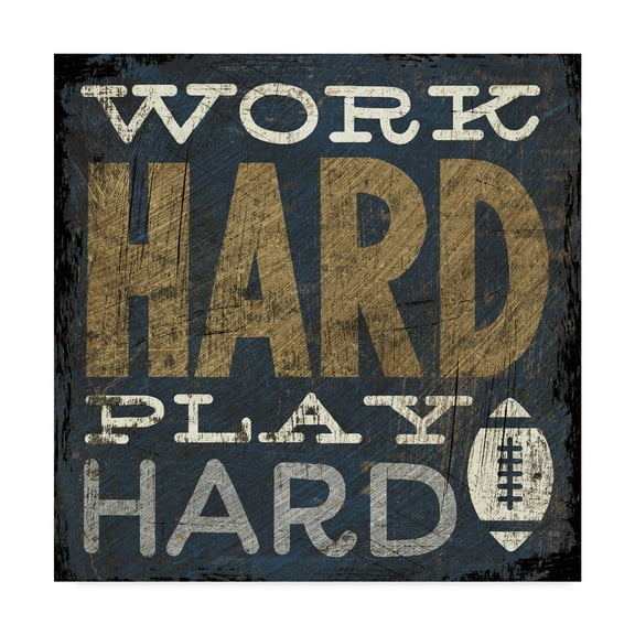 Trademark Fine Art 'Football V Blue' Canvas Art by Michael Mullan