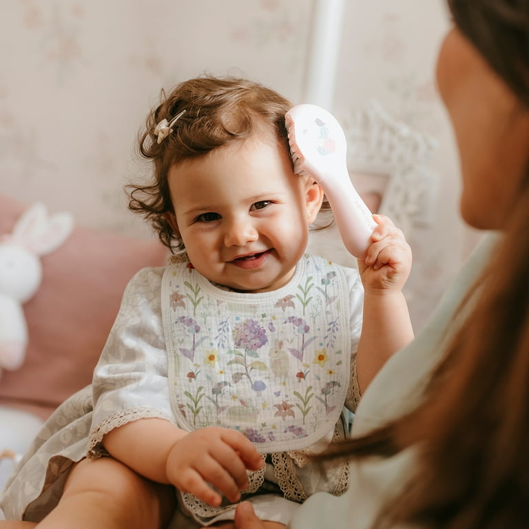 Gllquen Baby Muslin Cotton Drool Bibs Adjustable 8 Pack Soft Baby Bandana Bibs for Newborn Girls Boys Feeding Essentials, Blossom