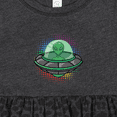 thumbnail image 4 of Inktastic Spaceship Funny Alien Outer Space Girls Baby Dress, 4 of 5