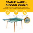thumbnail image 4 of Turquoise Marble Table Cloths for 4 Foot Rectangle Tables, Abstract Minimalist Art Ombre Blue Patio Waterproof Elastic Fitted Tablecloths, Washable Rectangular Table Cover for Camping, 4 of 8