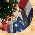 thumbnail image 5 of FMSHPON 4th of July Patriotic American Flag Bald EagleStatue of Liberty Xmas Christmas Tree Skirt Stand Mat for Holiday Party Decoration Indoor Outdoor 36 inches, 5 of 6