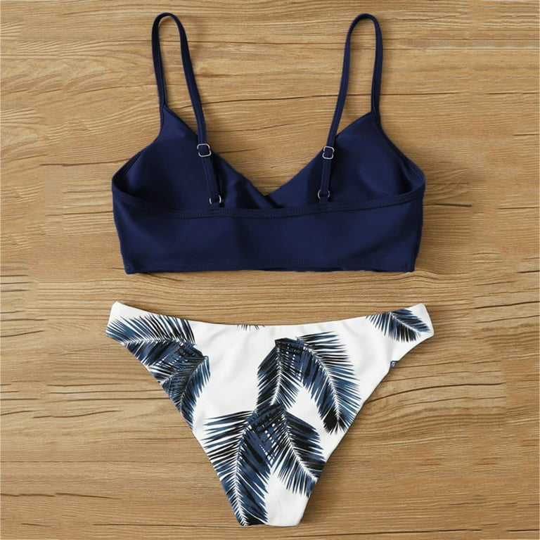 MRULIC tankini bathing suits for women Bathing Bra Swimwear Suit Padded Bikini  Beachwear Set Pushup Swimsuit Womens Swimwears Tankinis Set Black + XXL 