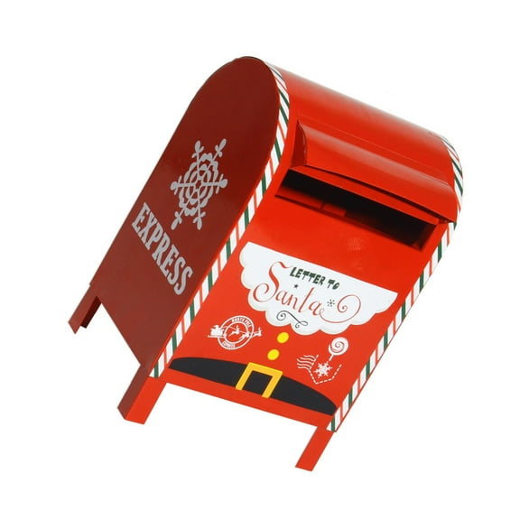 Festive Rustproof Christmas Mailbox for Outdoor Decor, Weatherproof Metal Holiday Card & Storage
