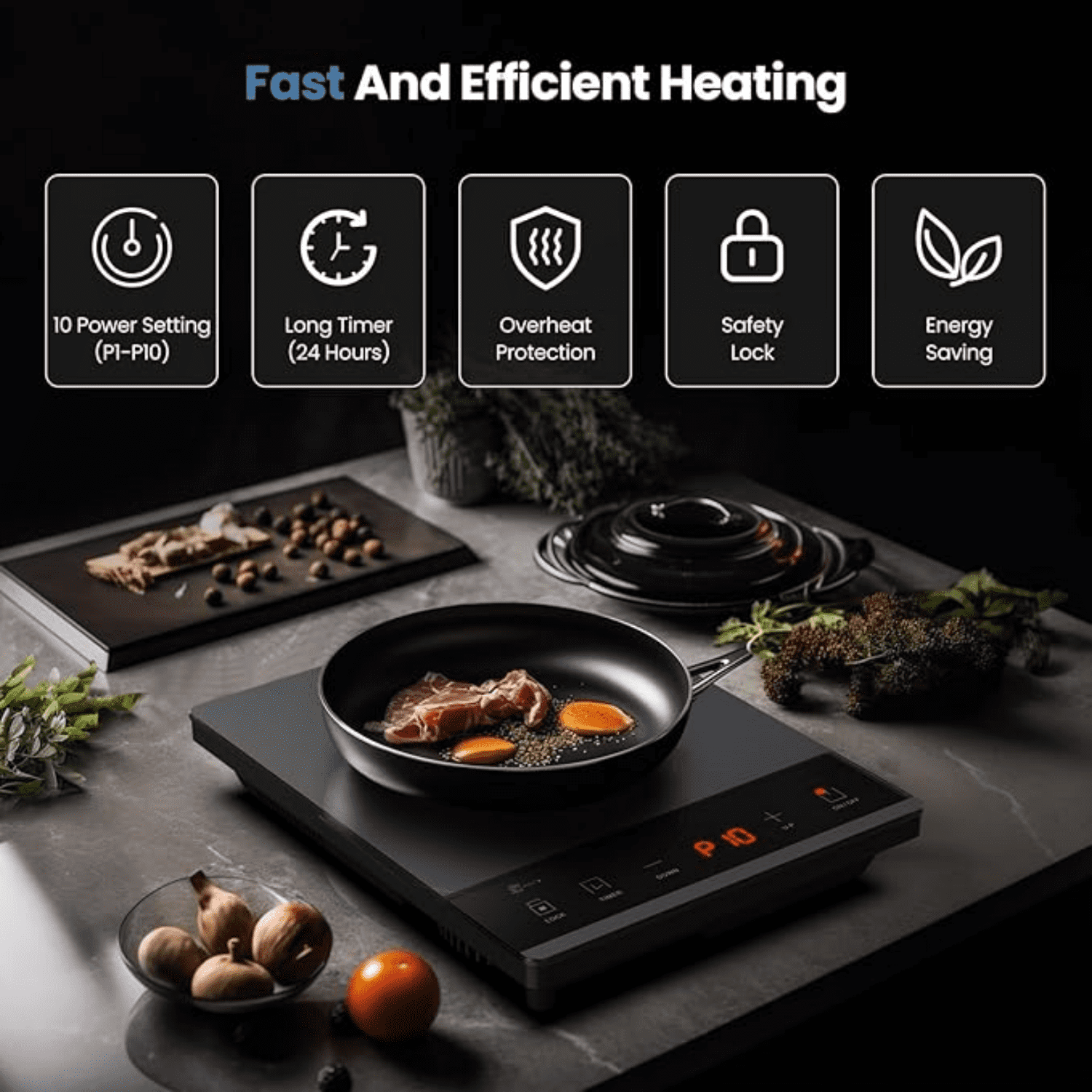 Electric Hot Plate Single Burner Portable Ceramic Cooktop For Cooking Ultra-thin Electric Stove Infrared Burner Cooker,24-Hour Timer Child ty Lock,Compatible With All Cookware 1800W