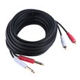 thumbnail image 1 of Cable conector de audio dual MON Oto RCA, cable de audio dual MONO a doble RCA de 6,35 mm Cable conector Monoto RCA Eficiencia maximizada, 1 of 9