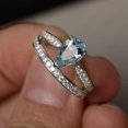 thumbnail image 2 of HeartsAndYou 1.5ct Natural Blue Aquamarine Crown Design Engagement Ring 14k SOLID White Gold, 2 of 8