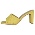 thumbnail image 2 of Soda Shoes Women Block High Heel Sandals Diamond Quilted Stud Gem Jewel Square Toe Slip On JELLO-S Yellow 5.5, 2 of 3