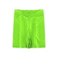 thumbnail image 5 of iixpin Women's Clossy Nylon Compression Tummy Control Workout Athletic Exercise Short Pants Fluorescent Green XL, 5 of 7