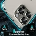 thumbnail image 3 of Entronix Metal Camera Lens Cover for iPhone 15 Pro Max, HD Tempered Glass Lens Protector, Titanium, 3 of 7