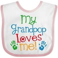 thumbnail image 3 of Inktastic My Grandpop Loves Me Boys or Girls Baby Bib, 3 of 4