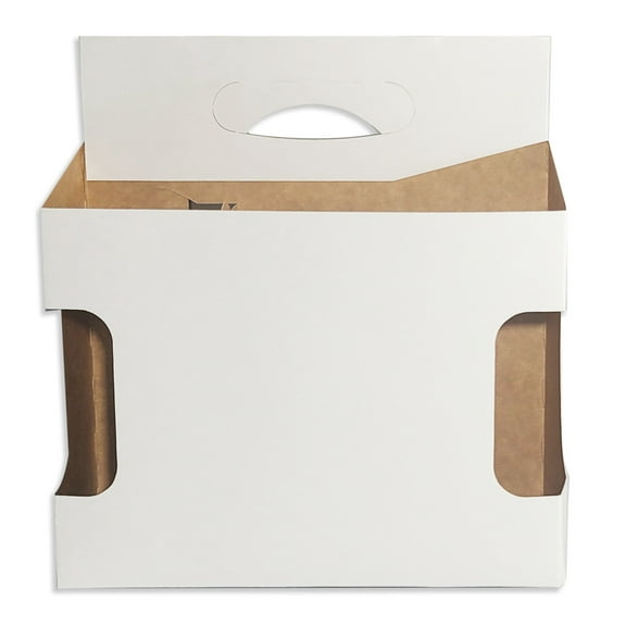 24ct 6pk Cardboard Carrier | White with Special Die Cut Cardboard 12oz Bottle Carrier