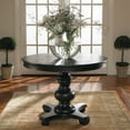 thumbnail image 4 of Uttermost Brynmore Round Traditional Pine Wood Grain Table in Satin Black, 4 of 4