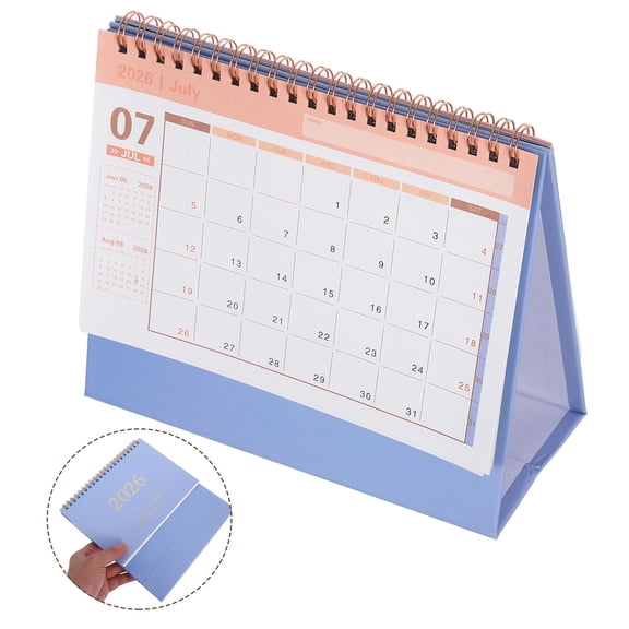 BEADCEST 2026 Lavender Small Desk Calendar with Standing Design, Compact Size for Daily Planning and Scheduling
