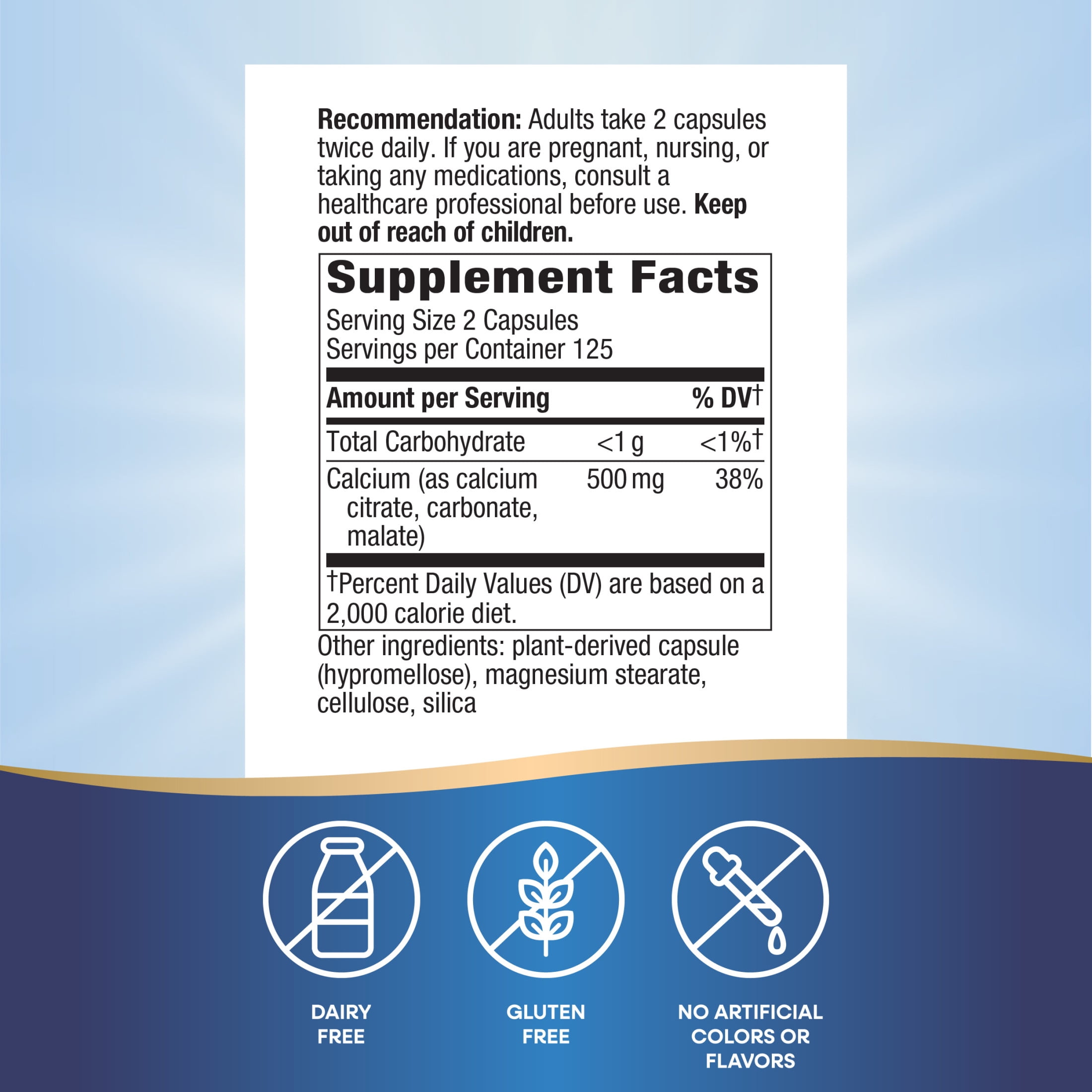 Nature's Way Calcium Citrate Capsules, Carbonate and Malate, Supports Bone Health*, Unisex, 250ct