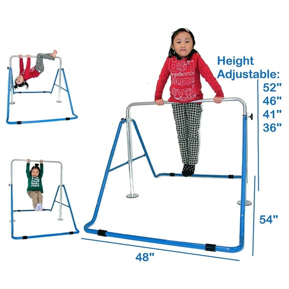 ProKidFit Jungle Gym Gymnastics Monkey Bar Playground Kip Bar Horizontal Climb Tower Exercise Kids Blue Playground Adjustable Height Junior Training