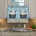 thumbnail image 2 of Yayeee Kitchen Curtains Tier Pair Light Filtering 27"x24" Rod Pocket Short Cafe Window Panel, Pirate Animals, 2 of 7