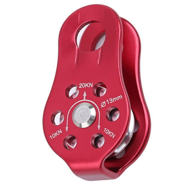 Poulie Simple 20KN Usage Général Corde Fixe Poulie d'Escalade Arborist Rouge