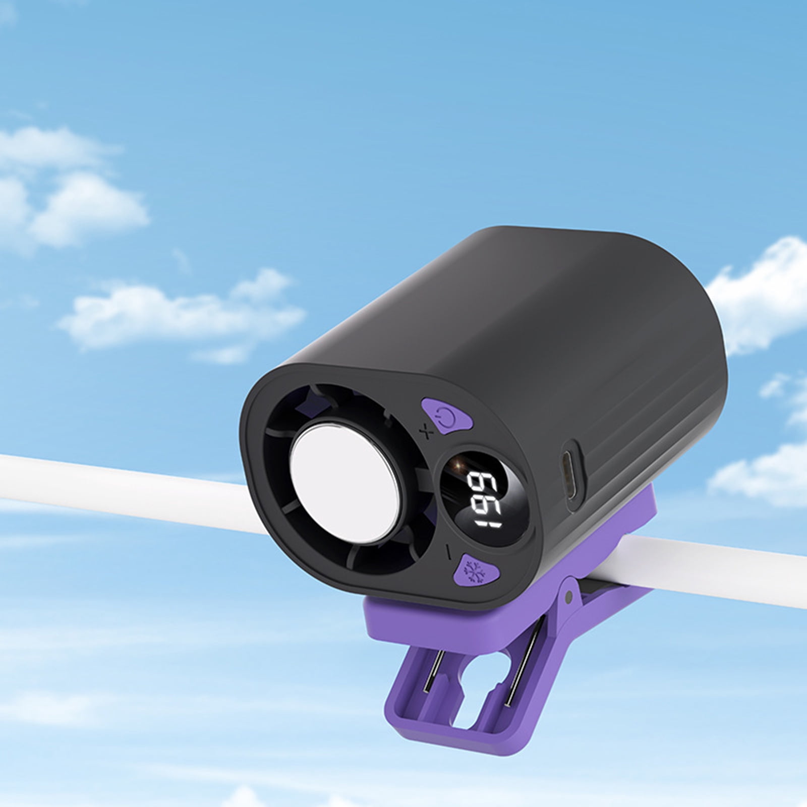 2026 Clip-On Mini Fan, USB Rechargeable Portable Air Conditioner Fan, 3-Speed Silent Bladeless
