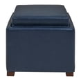 thumbnail image 3 of Pemberly Row 17" Bonded Leather Storage Ottoman in Vintage Blue, 3 of 5