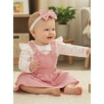 thumbnail image 4 of Miaouyo Infant Baby Girl Valentines Day Outfit 0 3 6 12 18 Months Cute Fashionable Long Sleeve Heart Bow Printed Romper with Headband, 4 of 9