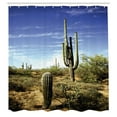 thumbnail image 3 of Ambesonne Landscape Shower Curtain, Cactus Spined Leaves, 69"Wx84"L, Blue Green, 3 of 5