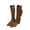 Coffee, variant on Fesfesfes Riding Boots For Women High Knight Boots Lace-up Winter Fringe Low Heel High Boots US:7.5(40)