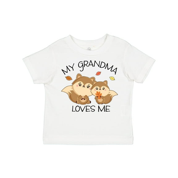 Inktastic My Grandma Loves Me with Cute Squirrels in Autumn Boys or Girls Toddler T-Shirt