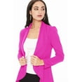 thumbnail image 4 of Women's Elegant Solid Stretch Open Front Long Sleeve Blazer Jacket, 4 of 5