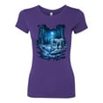 thumbnail image 2 of Wild Bobby, Tiger In The Snowy Night Animal Lover Womens Slim Fit Junior Tee, Purple Rush, 2XL, 2 of 3