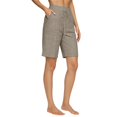 thumbnail image 3 of Only Moment Women's Summer Shorts Bamboo Nodes Cotton Casual Loose Elastic Waist Drawstring Beach Cover Up Shorts Cargo Shorts Khaki,M, 3 of 6